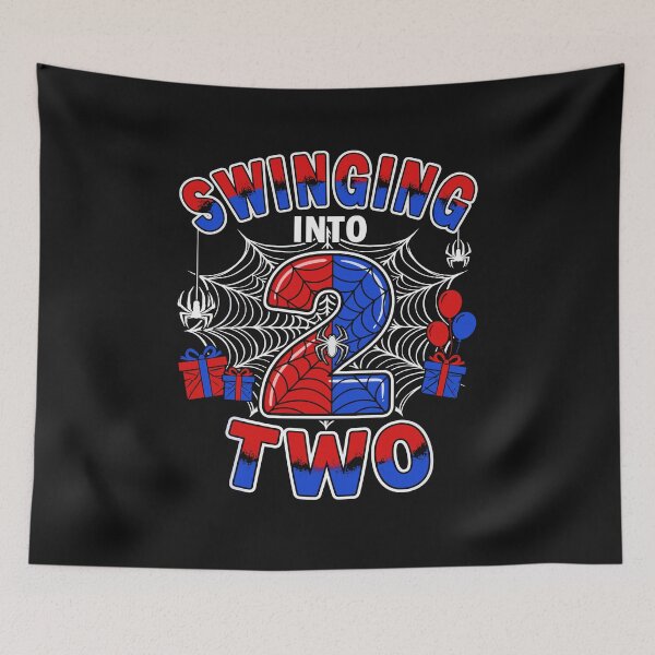 Item preview, Kids Swinging Into Two 2nd Birthday Spiders 2 Year Old Boys designed and sold by Designart68.