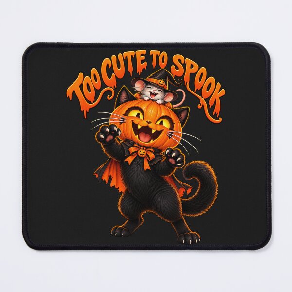 Item preview, Too Cute to Spook – Funny Black Cat Pumpkin Halloween designed and sold by IrynaLineArt.