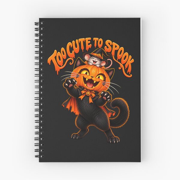 Item preview, Too Cute to Spook – Funny Black Cat Pumpkin Halloween designed and sold by IrynaLineArt.