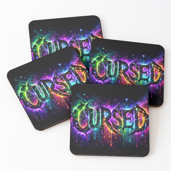 Item preview, CURSED – Cosmic Neon Graffiti Horror Art designed and sold by NeonSpiritArt.