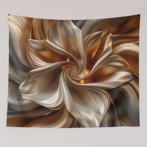 Item preview, Gilded Blossom - Metallic Floral Abstract and Fluid Digital Art designed and sold by MargaretWiktor.