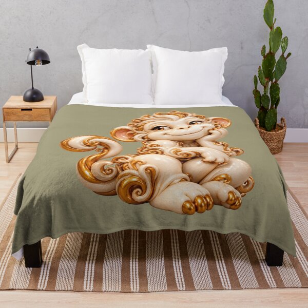 Item preview, Cute Porcelain Monkey – Gold Baroque Ceramic Statue Art designed and sold by chicworld2026.