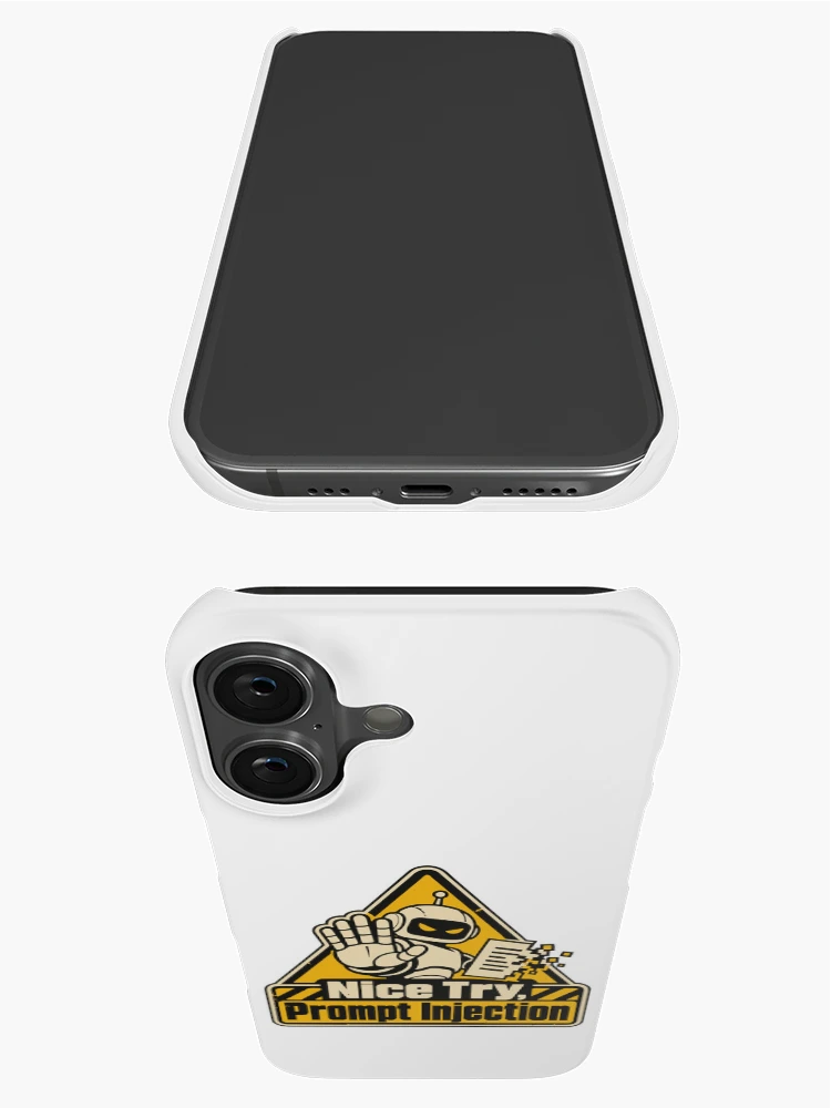 Thumbnail 3 of 4, iPhone Case, Nice Try, Prompt Injection Warning Sign designed and sold by ThreadQuirk.