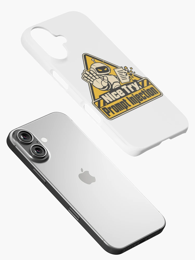 Thumbnail 2 of 4, iPhone Case, Nice Try, Prompt Injection Warning Sign designed and sold by ThreadQuirk.