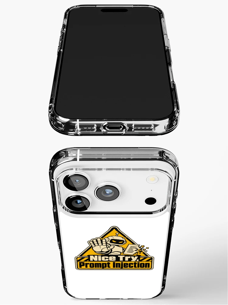 Thumbnail 3 of 5, iPhone Case, Nice Try, Prompt Injection Warning Sign designed and sold by ThreadQuirk.