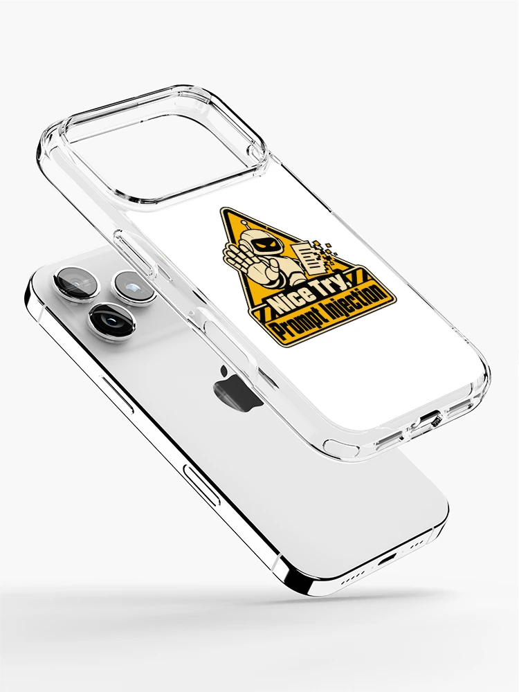 Thumbnail 2 of 5, iPhone Case, Nice Try, Prompt Injection Warning Sign designed and sold by ThreadQuirk.
