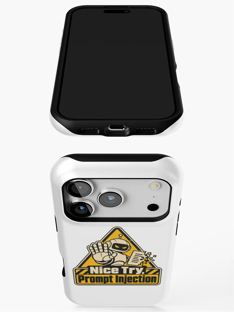 Thumbnail 3 of 4, iPhone Case, Nice Try, Prompt Injection Warning Sign designed and sold by ThreadQuirk.