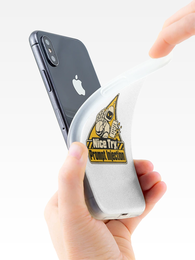 Thumbnail 4 of 5, iPhone Case, Nice Try, Prompt Injection Warning Sign designed and sold by ThreadQuirk.