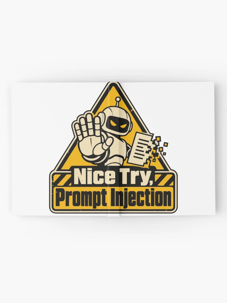 Thumbnail 2 of 3, Journal, Nice Try, Prompt Injection Warning Sign designed and sold by ThreadQuirk.