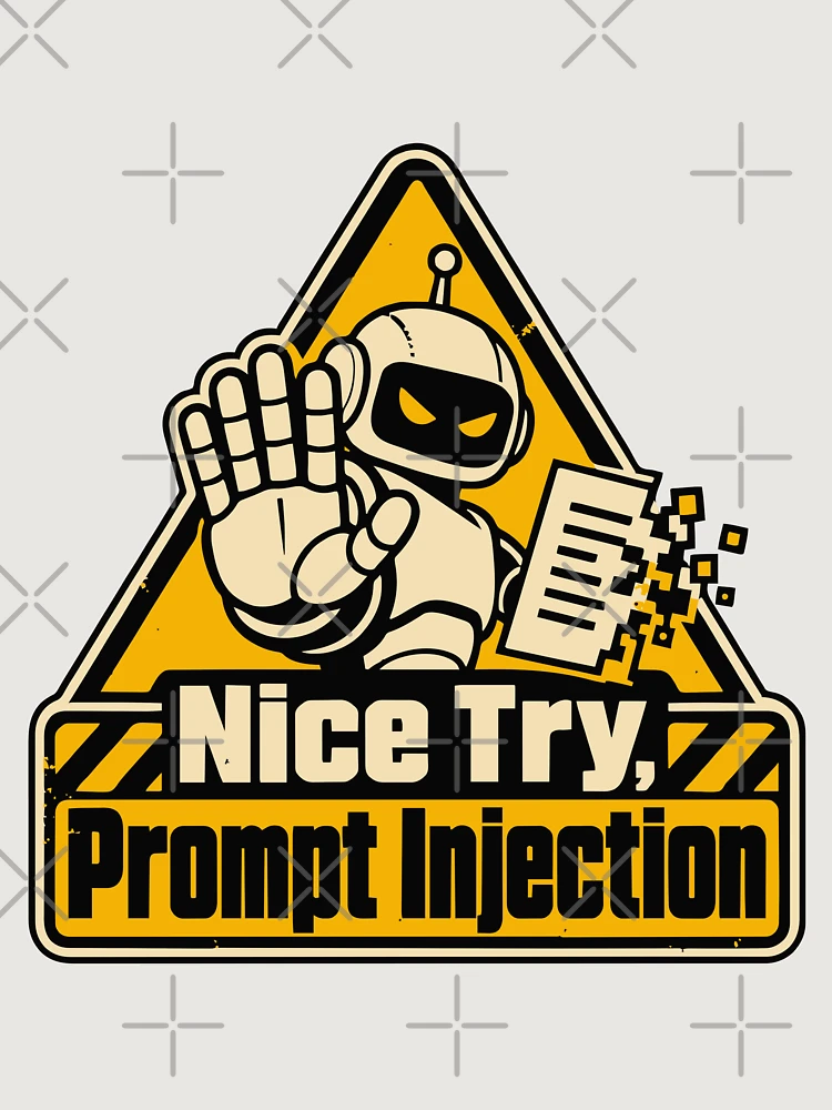 Thumbnail 6 of 6, Premium Oversized Sweatshirt, Nice Try, Prompt Injection Warning Sign designed and sold by ThreadQuirk.