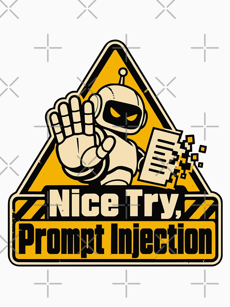 Thumbnail 4 of 4, Racerback Tank Top, Nice Try, Prompt Injection Warning Sign designed and sold by ThreadQuirk.