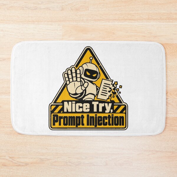 Item preview, Nice Try, Prompt Injection Warning Sign designed and sold by ThreadQuirk.