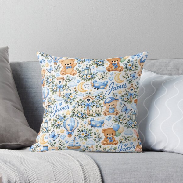 Item preview, James Teddy Bear Nursery – Blue Adventure Baby Blanket Pattern designed and sold by HO•Designs.