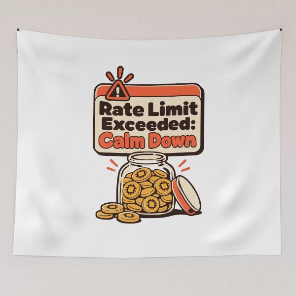 Item preview, Rate Limit Exceeded: Calm Down Token Jar Graphic designed and sold by ThreadQuirk.