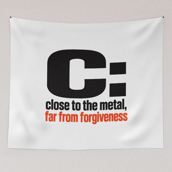 Item preview, Close To The Metal Far From Forgiveness Funny Programmer Typography designed and sold by ThreadQuirk.