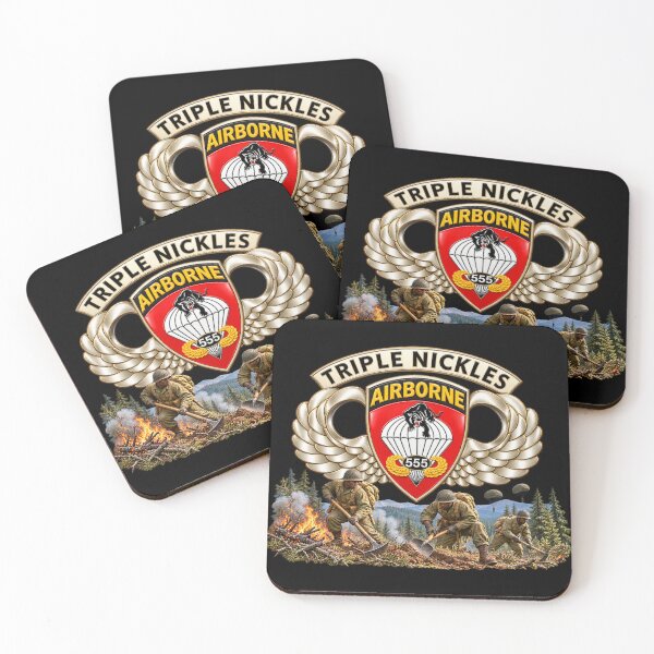 Item preview, Army - Airborne Badge - 555th Parachute Infantry Bn - SSI w Triple NIckles Tab - Smoke Jumpers - Firefighting - 3D - Transparent designed and sold by Military Insignia Products.