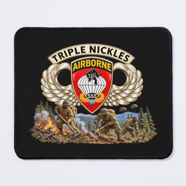 Item preview, Army - Airborne Badge - 555th Parachute Infantry Bn - SSI w Triple NIckles Tab - Smoke Jumpers - Firefighting - 3D - Transparent designed and sold by Military Insignia Products.
