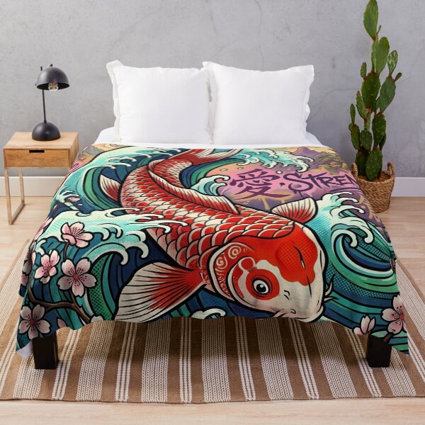 Item preview, Japanese Koi Fish Pop Art Tattoo - Sakura Waves designed and sold by GrinGalore.