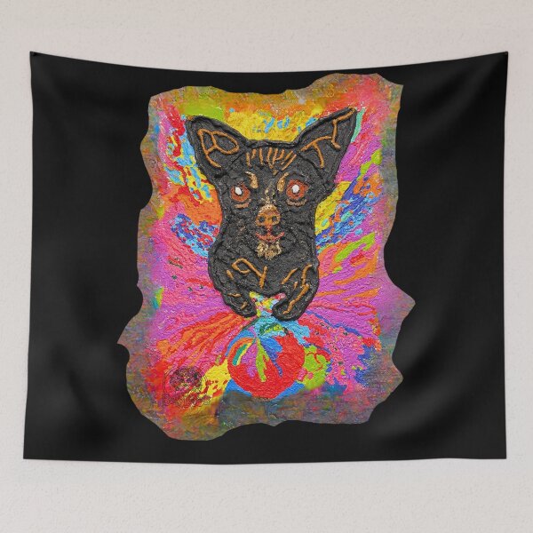 Item preview, Guardian of Hearts – Colourful Chihuahua and Heart Art  designed and sold by BuffyBuffers.