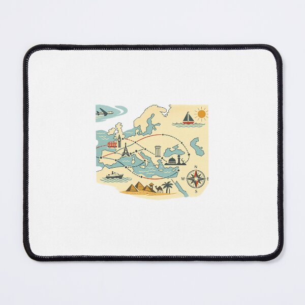 Item preview, Vintage Map Travel Routes designed and sold by Le Grand Requin.