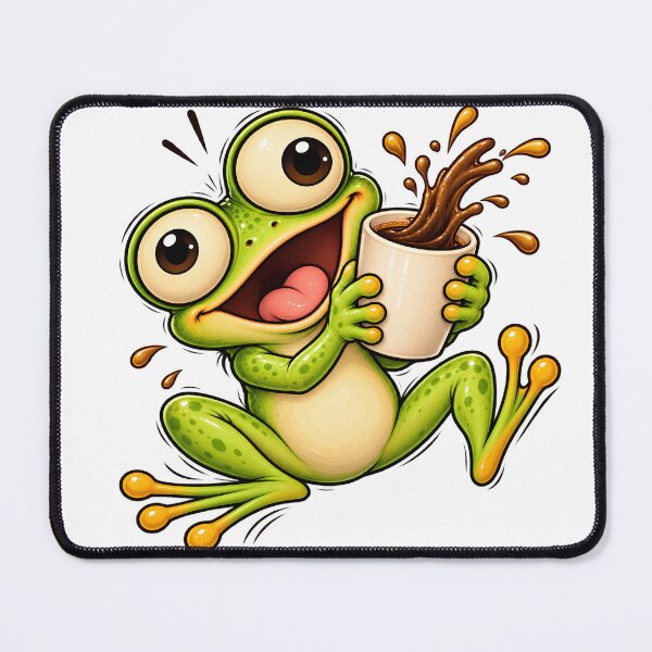 Item preview, Funny Coffee Frog – Crazy Caffeine Lover | Cute Green Frog designed and sold by CalmMandala.