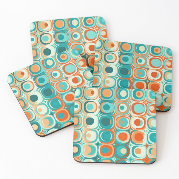 Item preview, Turquoise and Orange Dots designed and sold by Kelly Dietrich Mandala & Fractal Art.