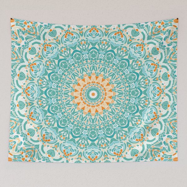 Item preview, Orange and Turquoise Clarity Mandala designed and sold by Kelly Dietrich Mandalas & Colorful Patterns.