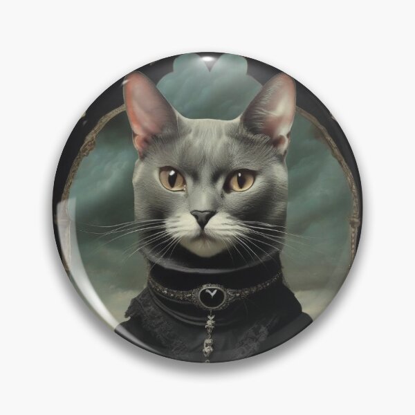Item preview, The Widow — Grey Cat in Victorian Mourning Dress, Gothic Portrait designed and sold by Topher and Tux.