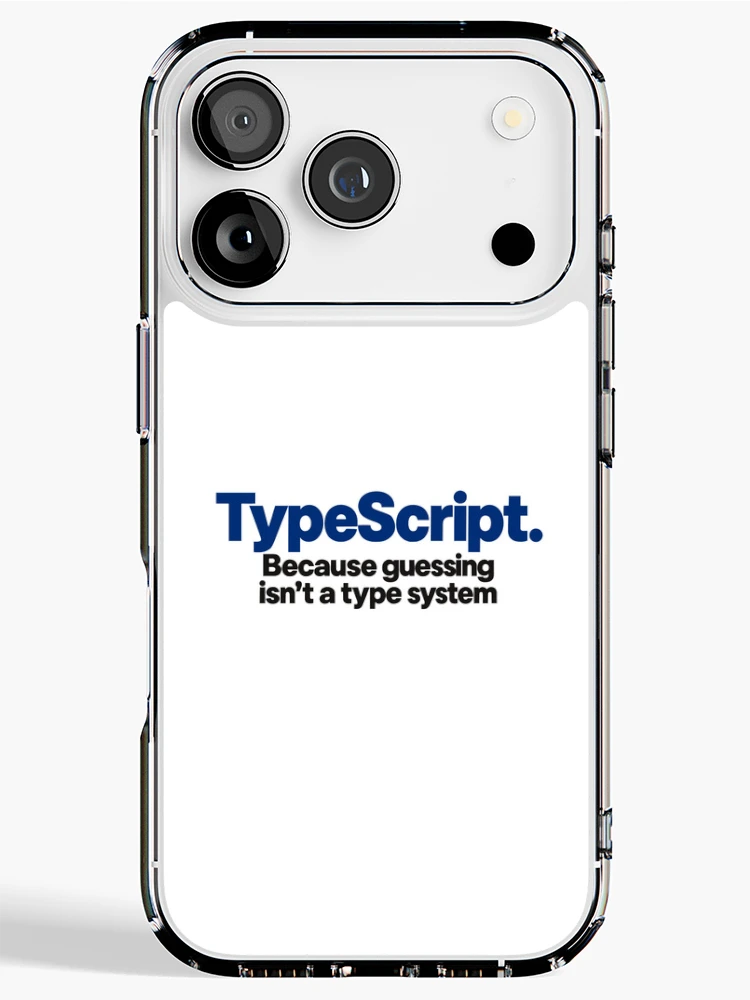 Thumbnail 1 of 5, iPhone Case, Type Script Funny Coding Slogan Bold Typography For Programmers designed and sold by ThreadQuirk.