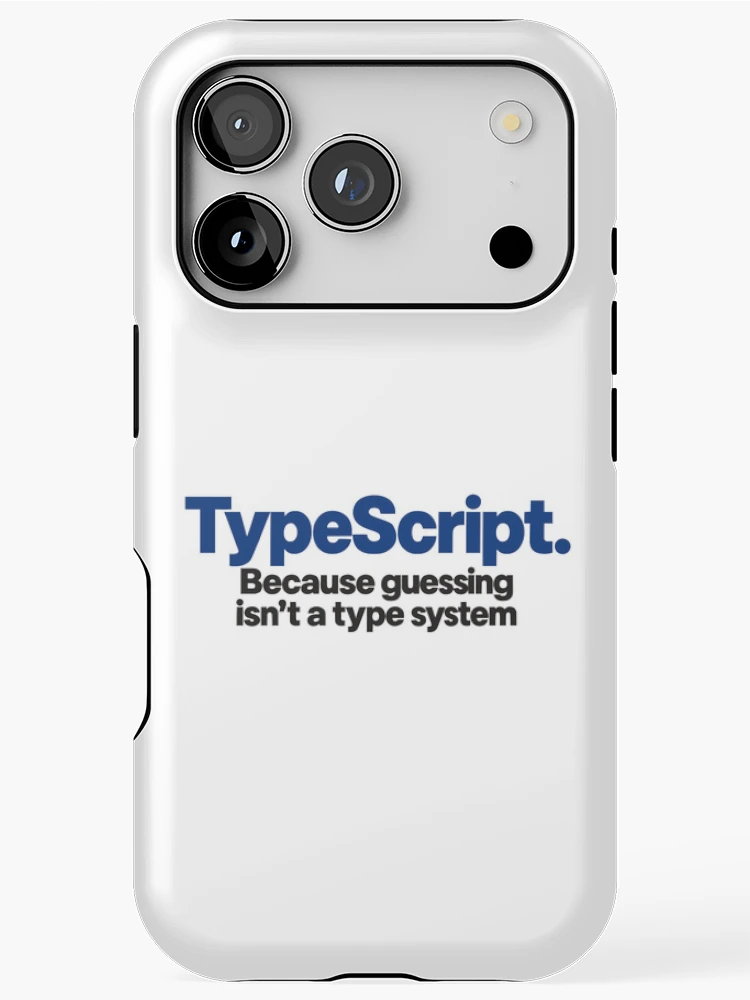 Thumbnail 1 of 4, iPhone Case, Type Script Funny Coding Slogan Bold Typography For Programmers designed and sold by ThreadQuirk.