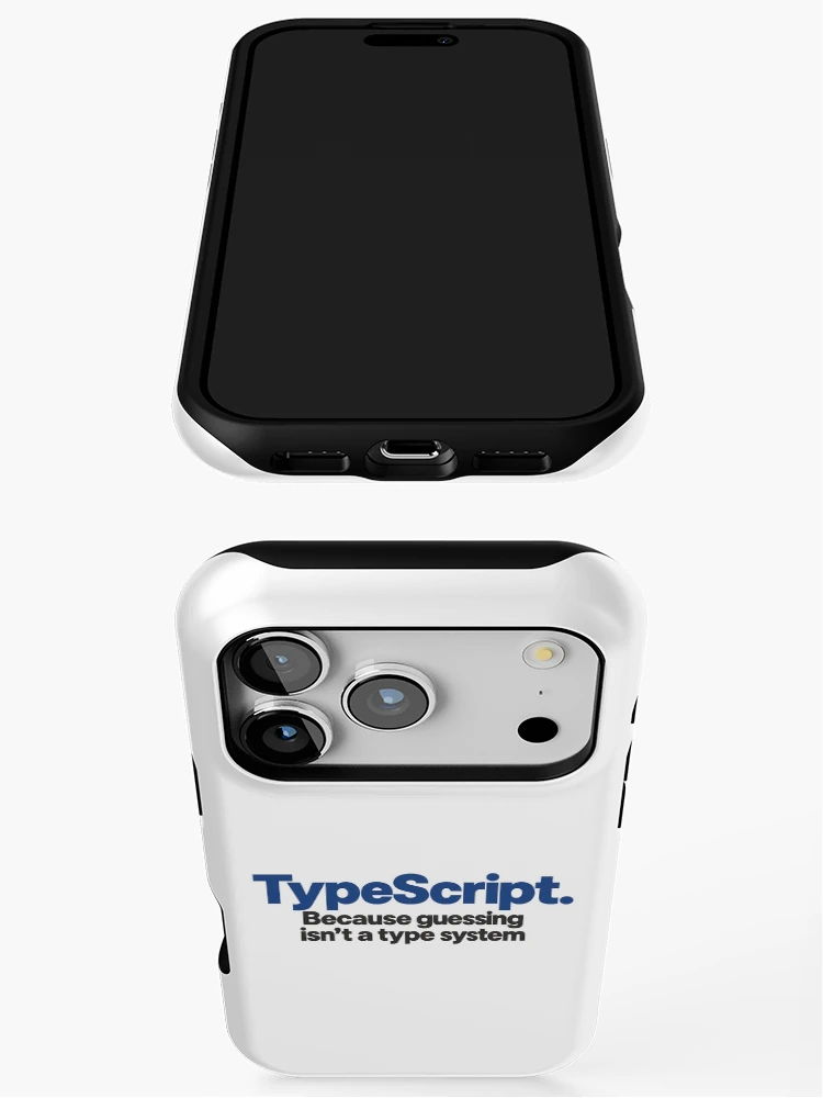 Thumbnail 3 of 4, iPhone Case, Type Script Funny Coding Slogan Bold Typography For Programmers designed and sold by ThreadQuirk.