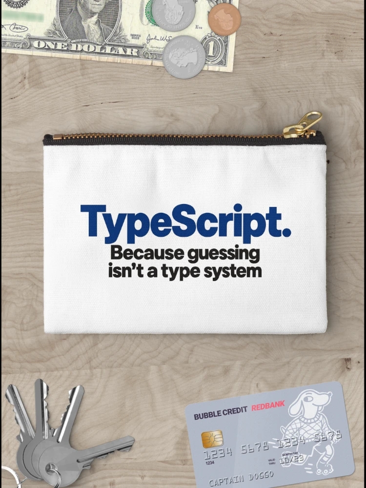 Thumbnail 3 of 4, Zipper Pouch, Type Script Funny Coding Slogan Bold Typography For Programmers designed and sold by ThreadQuirk.