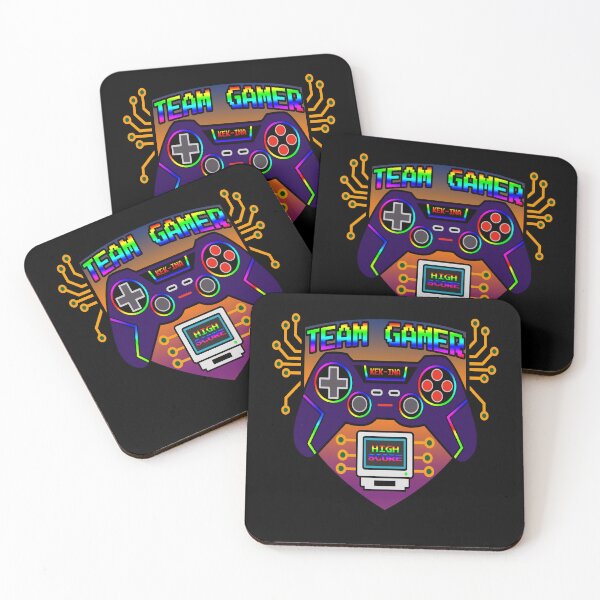 Item preview, Team Gamer, retro gaming controller, neon rainbow designed and sold by Kek-Ina.
