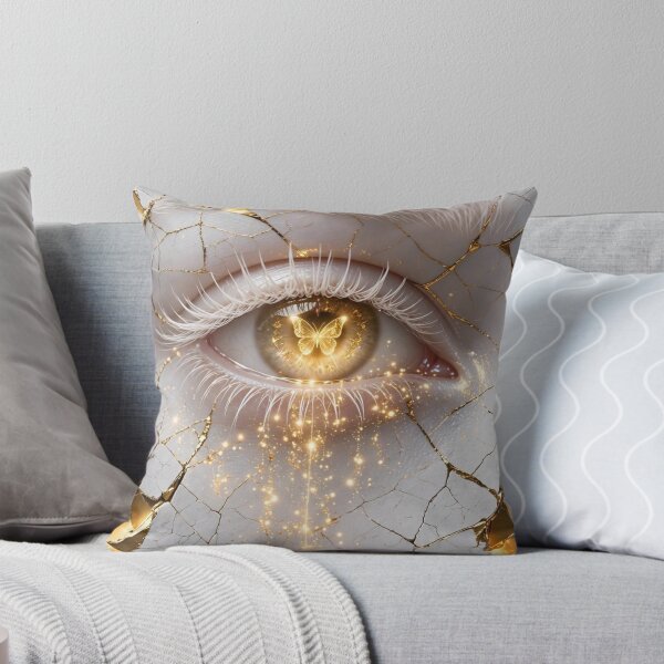 Item preview, Surreal Kintsugi Sacred Eye Gold Butterfly Alchemic Emblem designed and sold by  One City Two Children Studio.