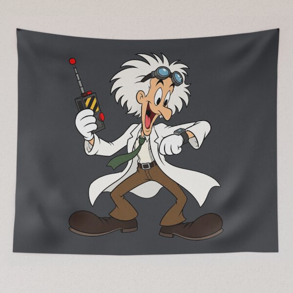 Item preview, Frantic Time-Traveling Mad Scientist | Retro Time Travel Mad Scientist | 80s Sci-Fi Comedy Fan Art designed and sold by MischiefFoundry.