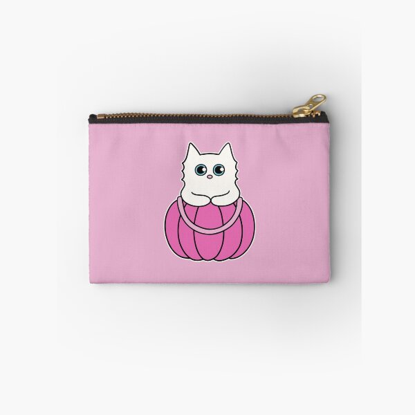 Item preview, White Kitten in a Pink Pumpkin Basket Halloween designed and sold by Sollomio.