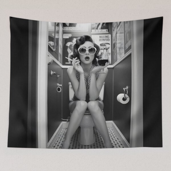 Item preview, Quirky Black and White Bathroom designed and sold by janelleabernat.