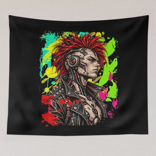 Item preview, Cyberpunk Android Robot Rocker Grunge designed and sold by Itaya Art.