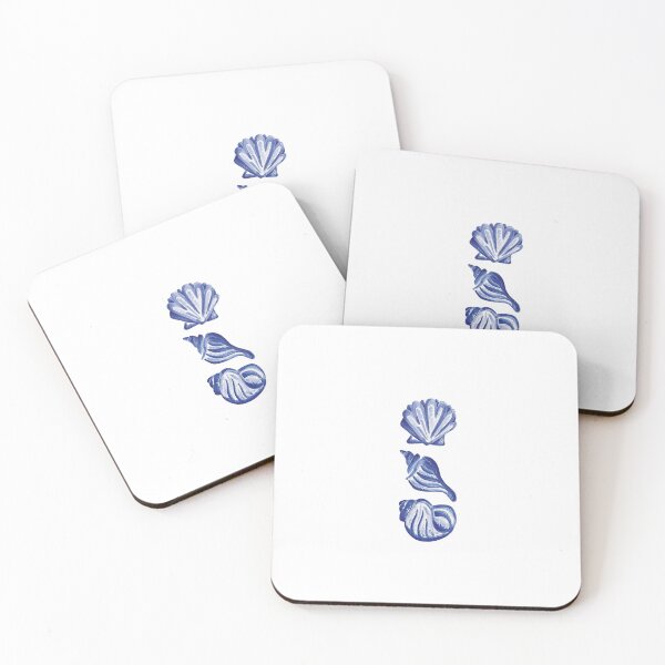 Item preview, Blue Watercolor Seashell Trio Coastal Beach Design designed and sold by AandBCollective.