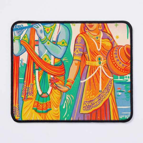 Item preview, Radha Krishna by the River Vintage Risograph designed and sold by Fani*.