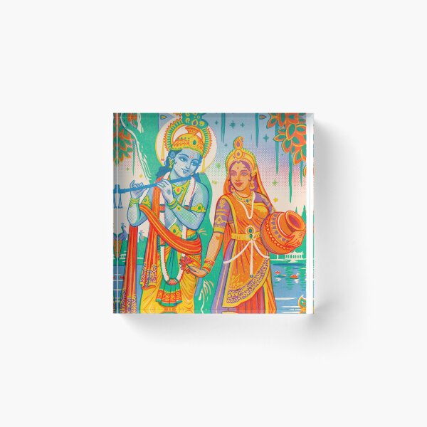 Item preview, Radha Krishna by the River Vintage Risograph designed and sold by Fani*.
