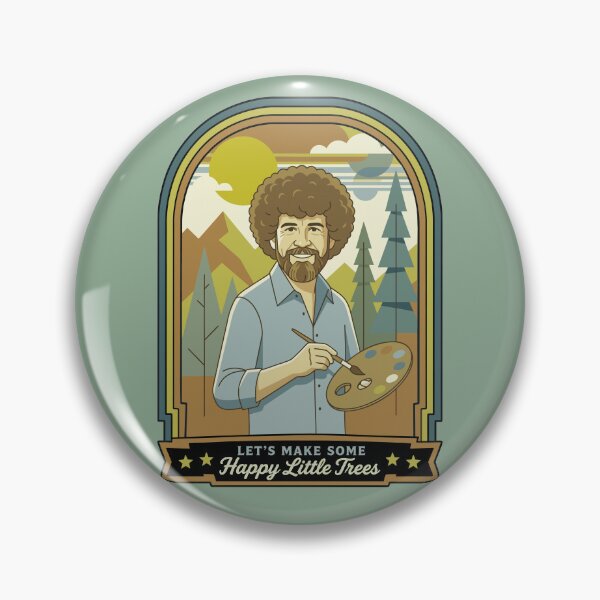 Item preview, Bob Ross No Mistakes Just Happy Accidents Happy Little Trees Vintage Retro Art designed and sold by karamram.