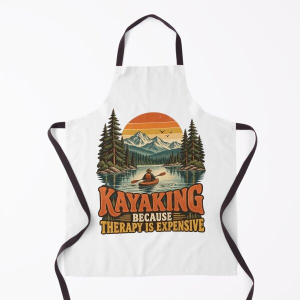 Item preview, Kayaking Because Therapy Is Expensive – Vintage 70s Mountain Lake Kayaker designed and sold by urbinet.
