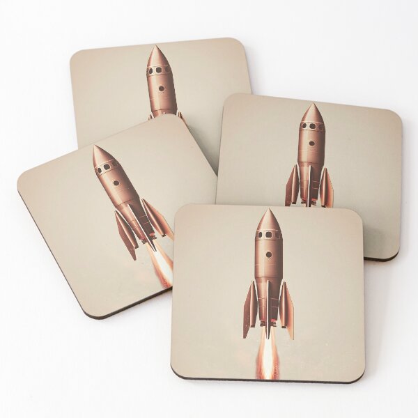 Item preview, Vintage Space Rocket, 3d Render, Warm Rose designed and sold by Checho30.