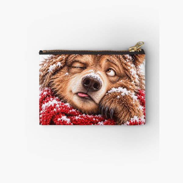 Item preview, Sleepy Winter Bear – Funny Snowy Bear with Bullfinch designed and sold by Line-mood.