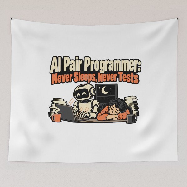 Item preview, AI Pair Programmer: Never Sleeps, Never Tests designed and sold by ThreadQuirk.