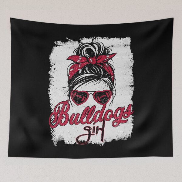 Item preview, Vintage Bulldogs Girl Messy Bun Distressed Georgia Football designed and sold by Floral Vintage.