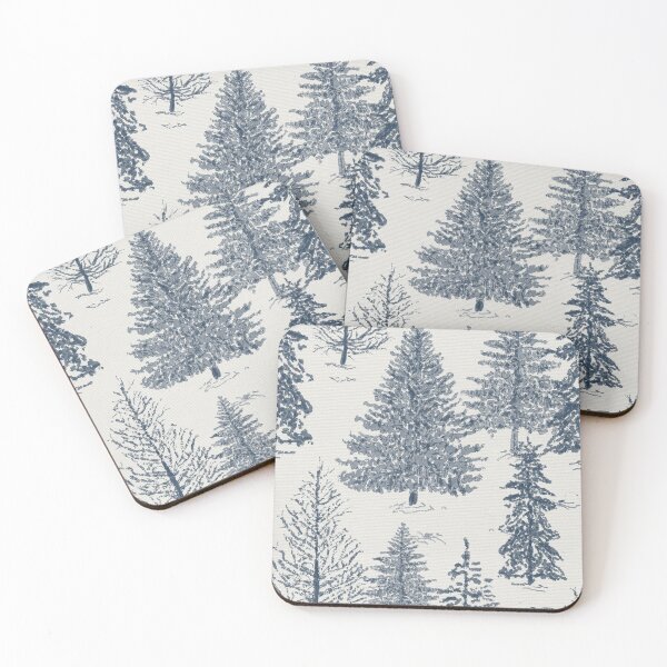 Item preview, Minimalist winter pine tree woodland - Blue designed and sold by Anne Londez Studio.