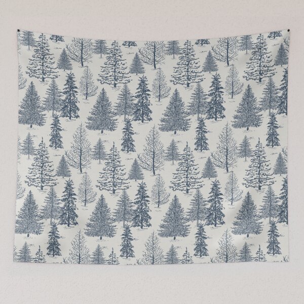 Item preview, Minimalist winter pine tree woodland - Blue designed and sold by Anne Londez Studio.