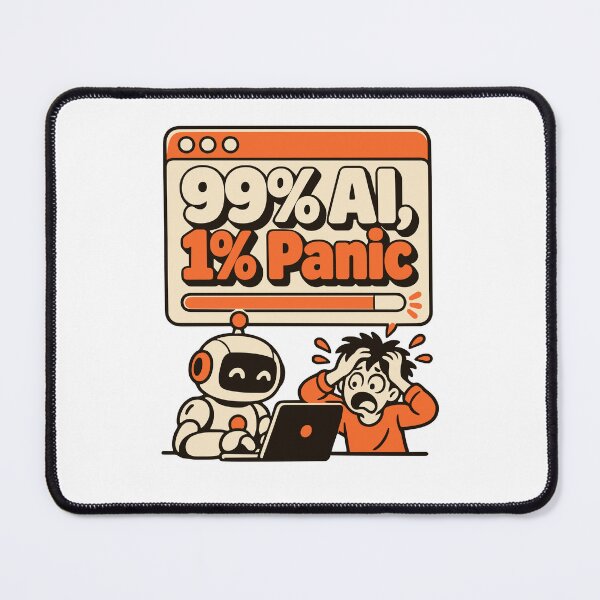 Item preview, 99% AI, 1% Panic — AI Creator Humor designed and sold by ThreadQuirk.
